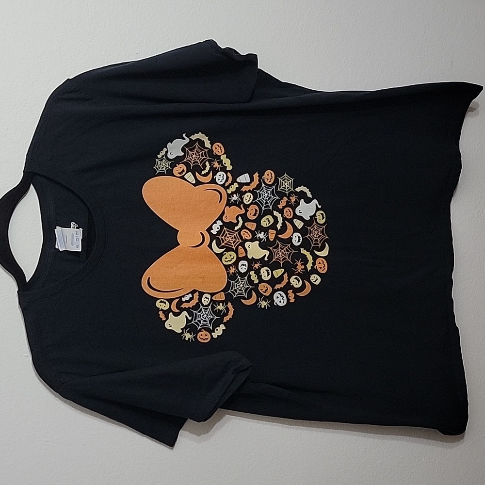 Disney Minnie Mouse Halloween Graphic T-Shirt Black Plus Size 3XL Spooky Season